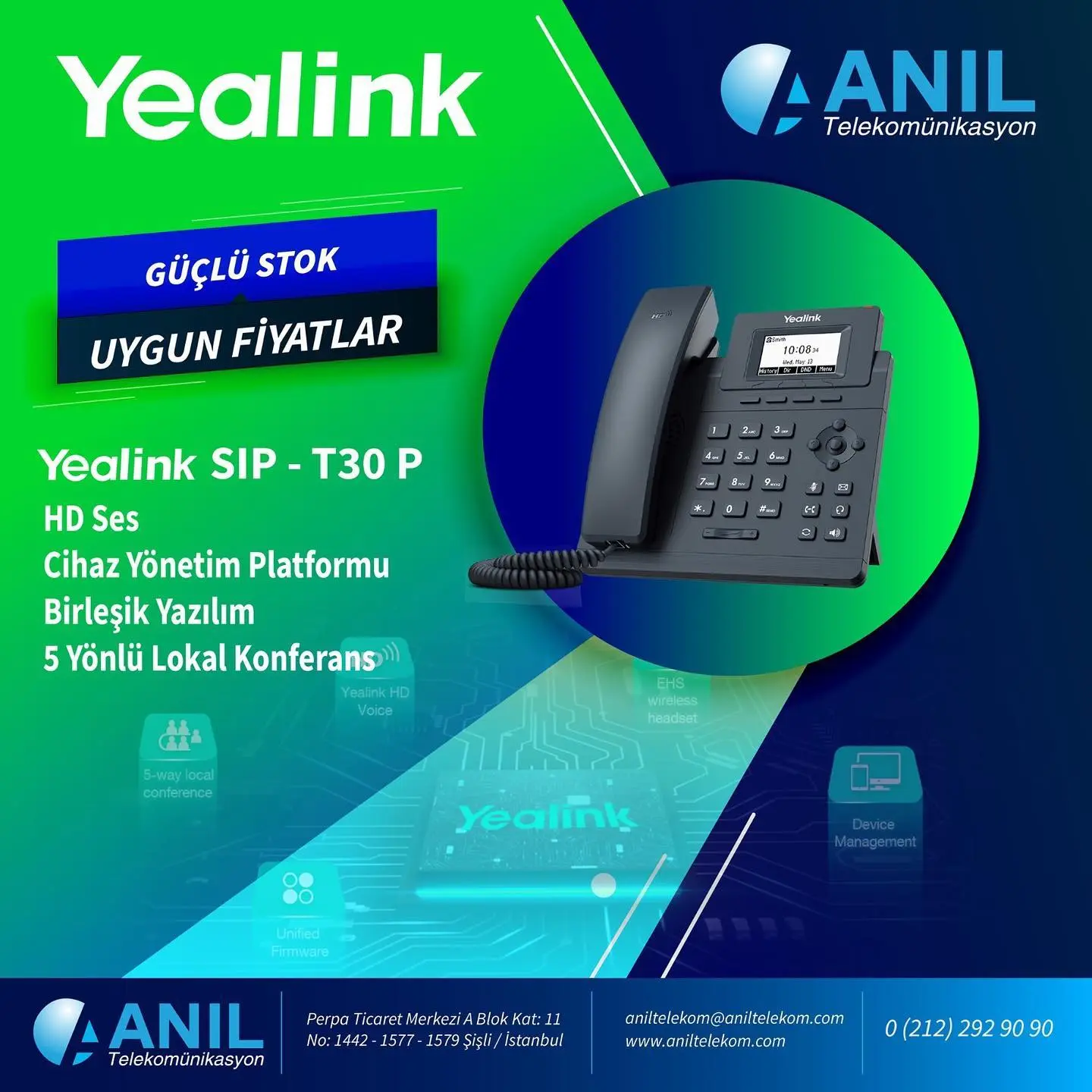 Yealink SIP-T30P: Küçük İşletmeler İçin Klasik IP Telefonu